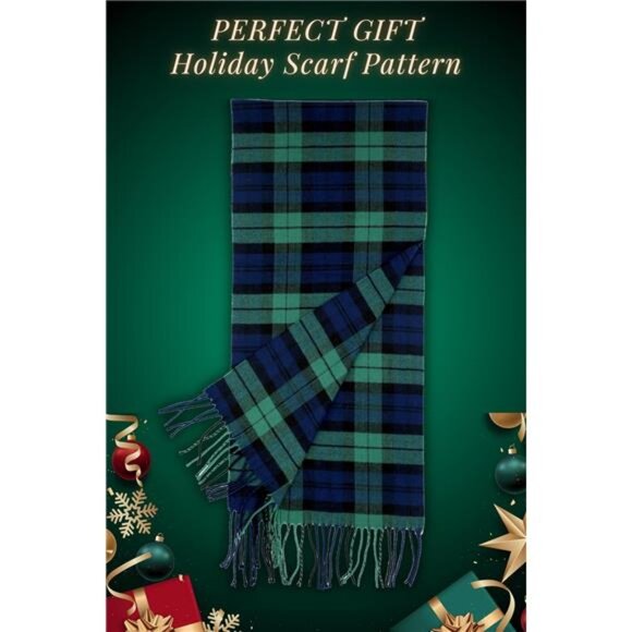 Achillea Soft & Warm Tartan Plaid Checked Cashmere Feel Winter Scarf Unisex - Picture 4 of 8